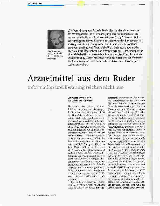 Vorschauseite 1: Arzneimittel aus dem Ruder