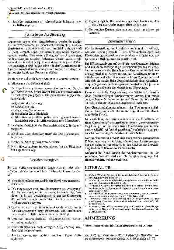 Vorschauseite 5: Die Ausgliederung von Wirtschaftsdiensten