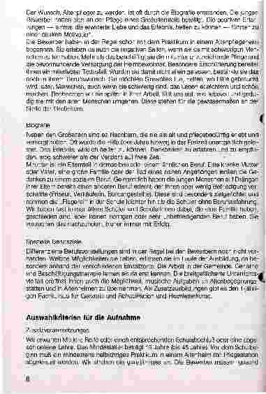 Vorschauseite 2: Altenkrankenpflegeschule der Henriettenstiftung - Hanover Ausbildungsbewerber für die Altenpflege