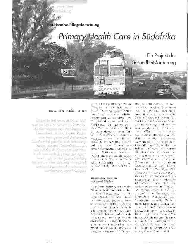 Vorschauseite 1: Primary Health Care in SüdafrikaEin Projekt der Gesundheitsförderung
