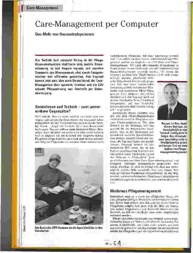 Vorschauseite 1: Care-Management per Computer Das Mehr von Hausnotrufsystemen