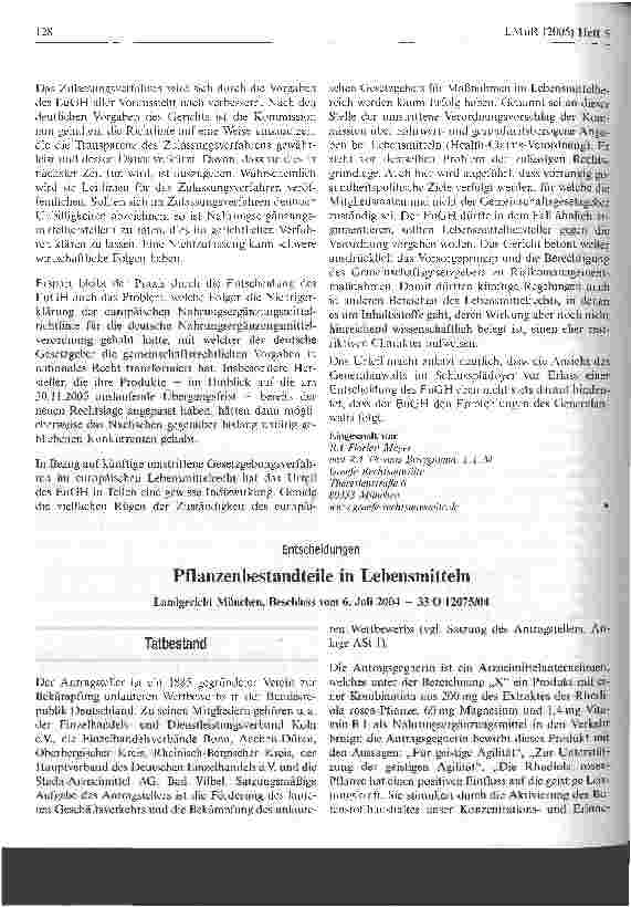 Vorschauseite 1: Pflanzenbestandteile in Lebensmitteln