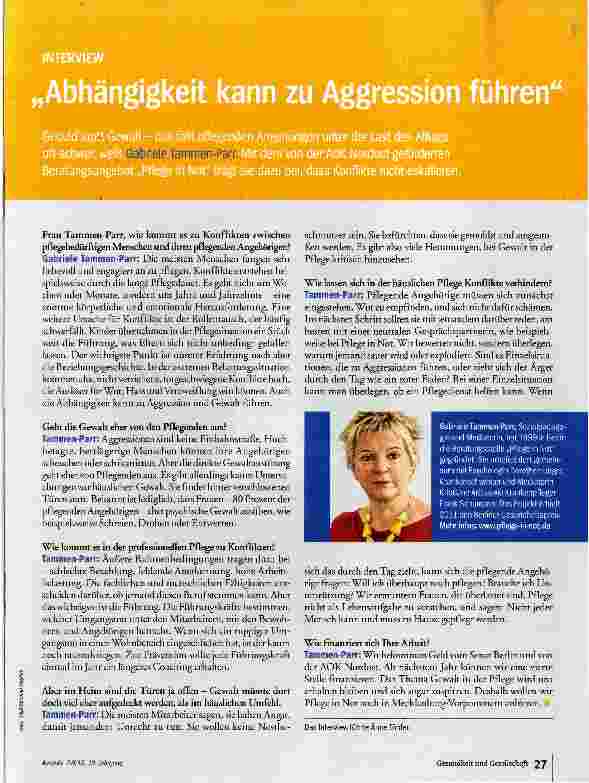 Vorschauseite 1: Abhängigkeit kann zu Aggression führen