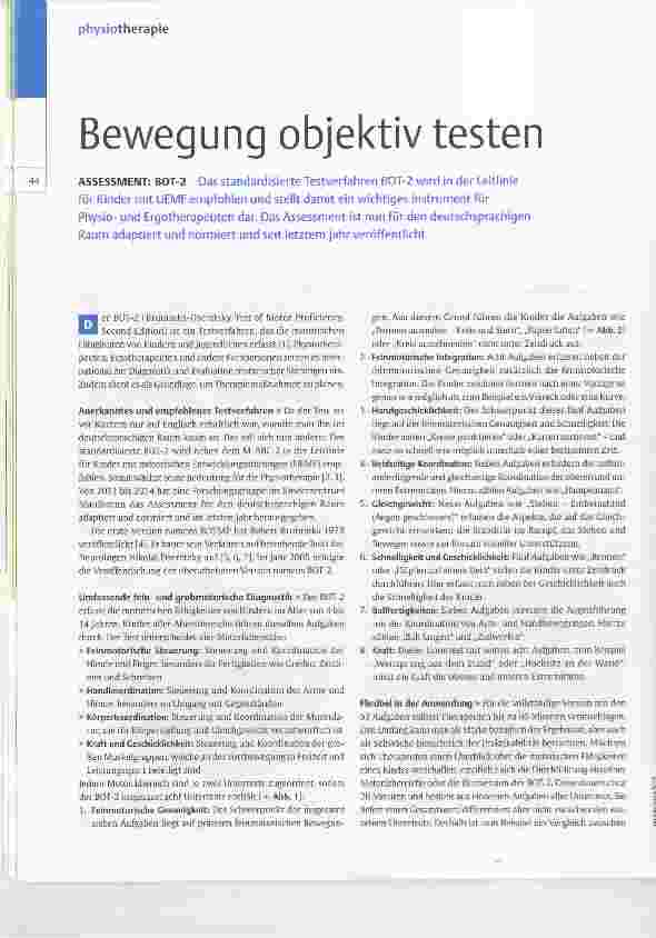 Vorschauseite 1: Bewegung objektiv testen