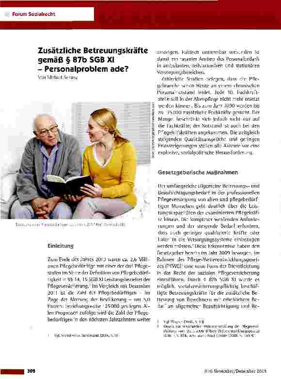 Vorschauseite 1: Zusätzliche Betreuungskräfte gemäß § 87b SGB XI - Personalproblem ade?