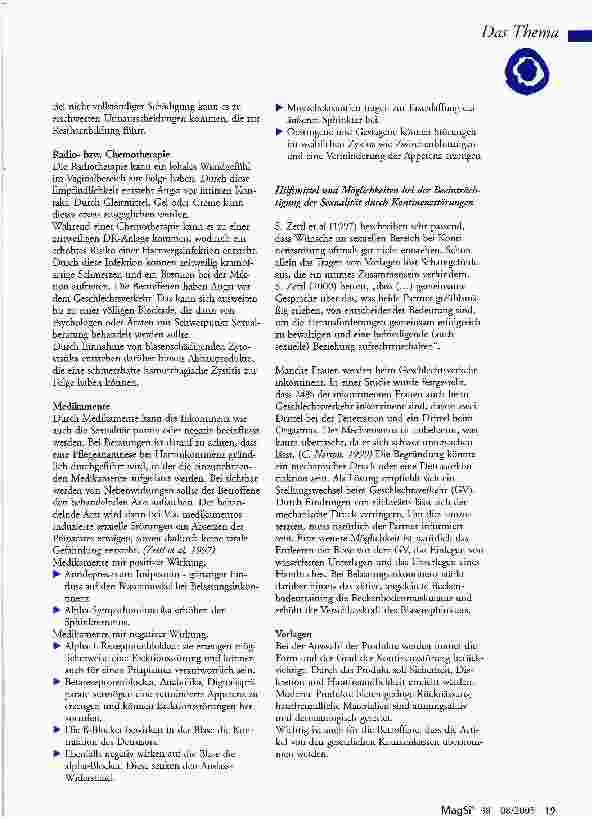 Vorschauseite 3: Beeinträchtigung der Sexualität bei Kontinenzstörungen