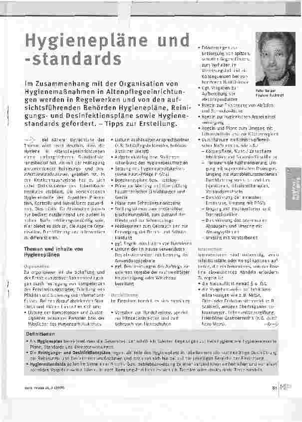 Vorschauseite 1: Hygienepläne und -Standards