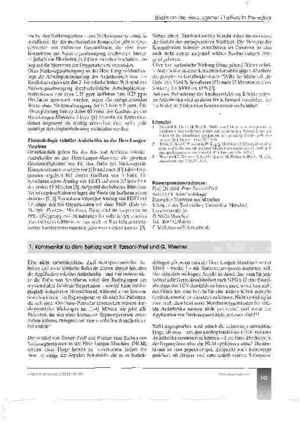 Vorschauseite 2: Einbau von Narkosegasvaporen in der Herz-Lungen-Maschine