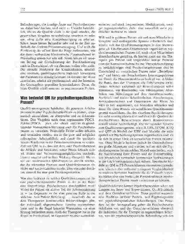 Vorschauseite 2: Qualitätsmanagement in der Psychotherapie