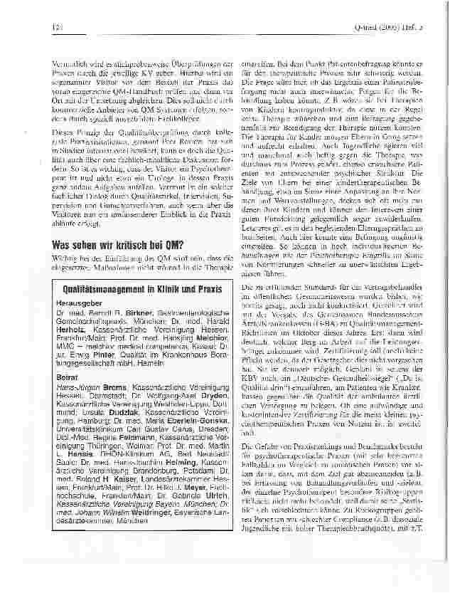 Vorschauseite 3: Qualitätsmanagement in der Psychotherapie
