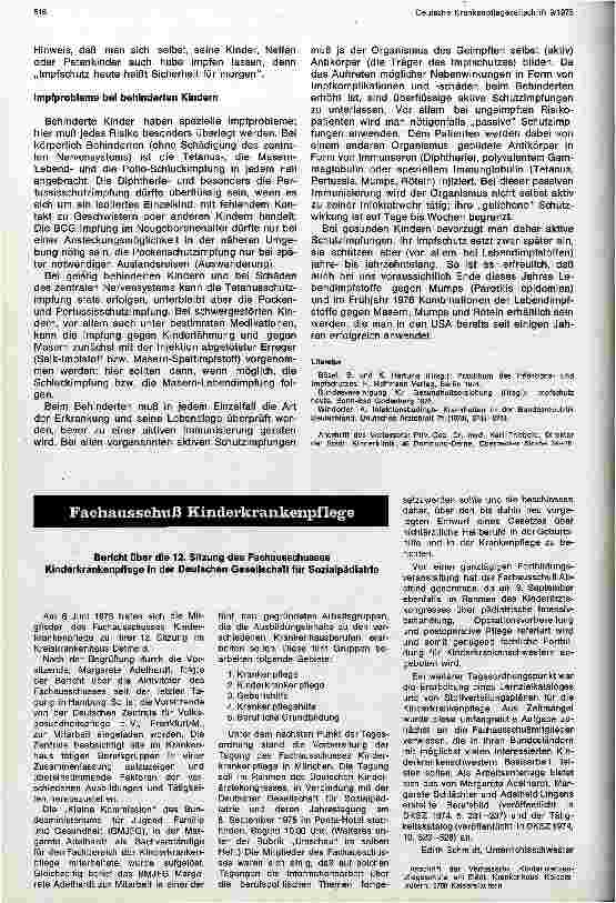 Vorschauseite 6: Rechtzeitiger Impfschutz durch aktive Immunisierung im Kindesalter