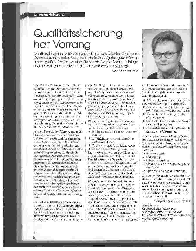 Vorschauseite 1: Qualitätssicherung hat Vorrang
