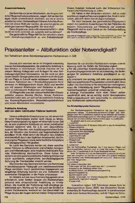 Vorschauseite 5: Umstellung der Pflegeorganisation von der funktionellen zur ganzheitlichen Pflege /// ein Erfahrungsbericht von Lehrgangsteilnehmern