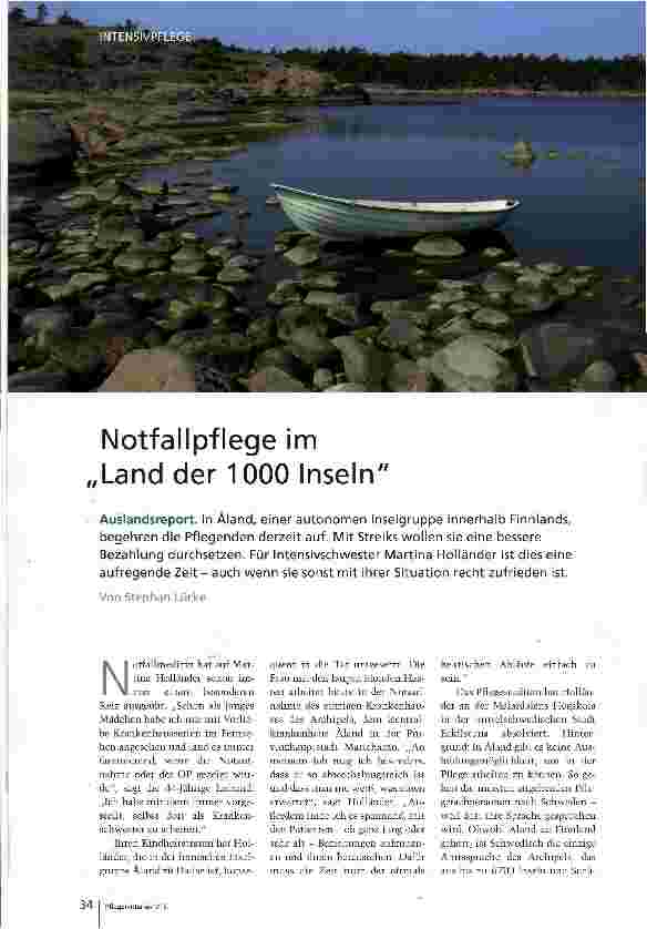 Vorschauseite 1: Notfallpflege im Land der 1000 Inseln