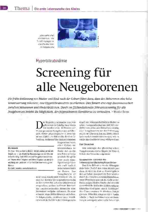 Vorschauseite 1: Screening für alle Neugeborenen