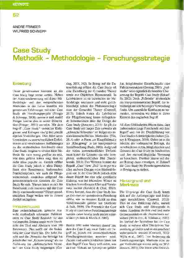 Vorschauseite 1: Case Study Methodik - Methodologie - Forschungsstrategie
