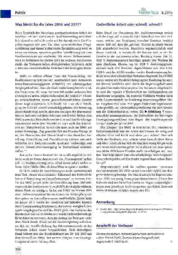 Vorschauseite 6: Halbzeitbilanz: Die Gesundheits politik der Großen Koalition
