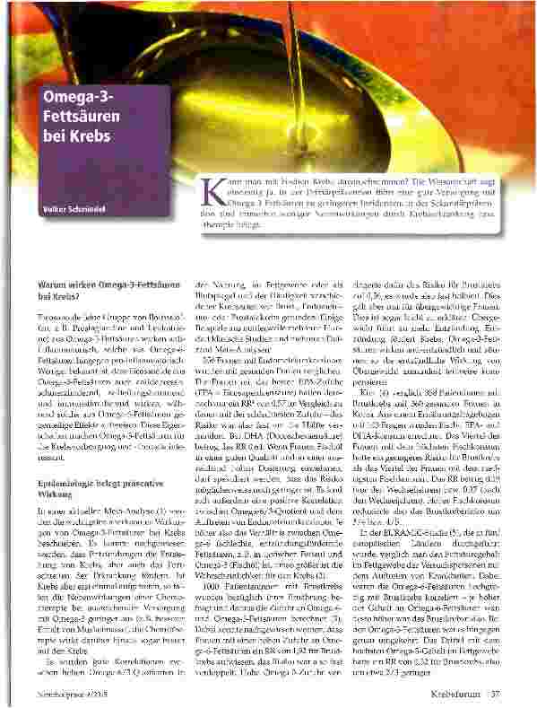 Vorschauseite 1: Omega-3-Fettsäuren bei Krebs