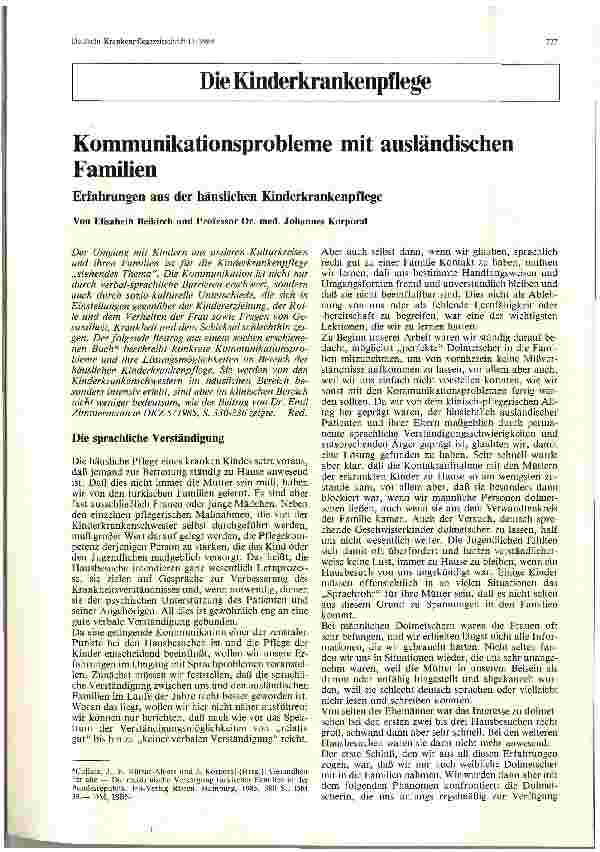 Vorschauseite 1: Kommunikationsprobleme mit ausländischen Familien