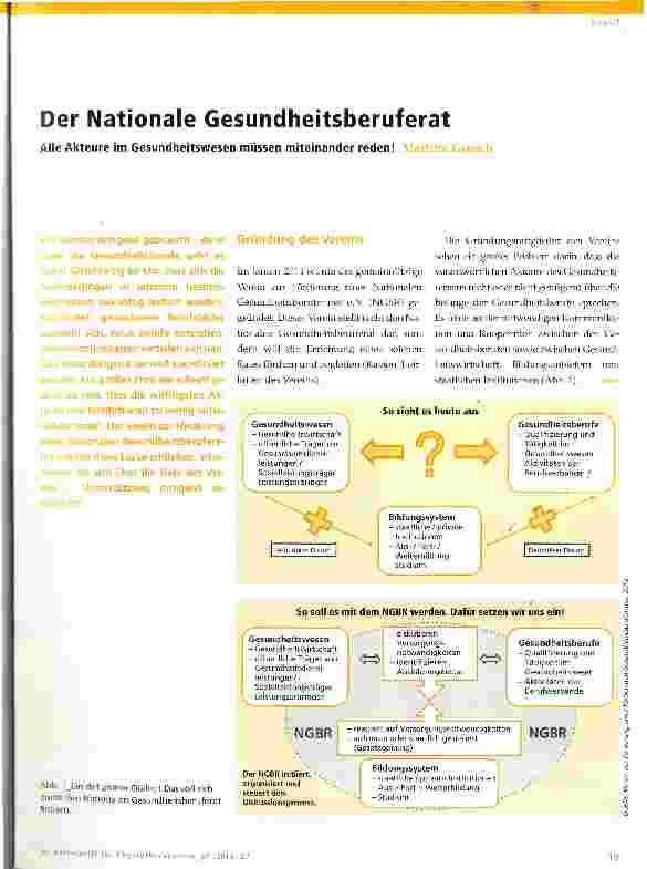 Vorschauseite 1: Der Nationale Gesundheitsberuferat