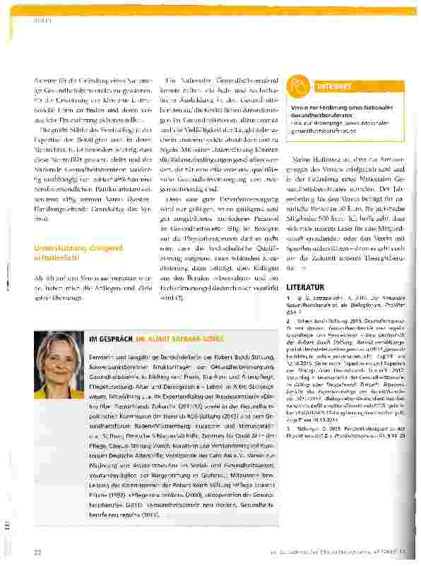 Vorschauseite 4: Der Nationale Gesundheitsberuferat