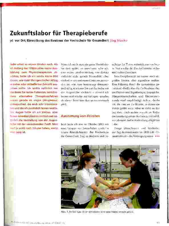 Vorschauseite 1: Zukunftslabor für Therapieberufe