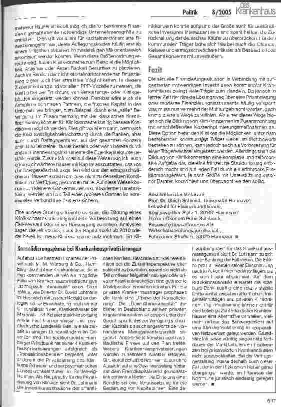 Vorschauseite 2: Konzernmodell als Strategieoption für kommunale Krankenhäuser