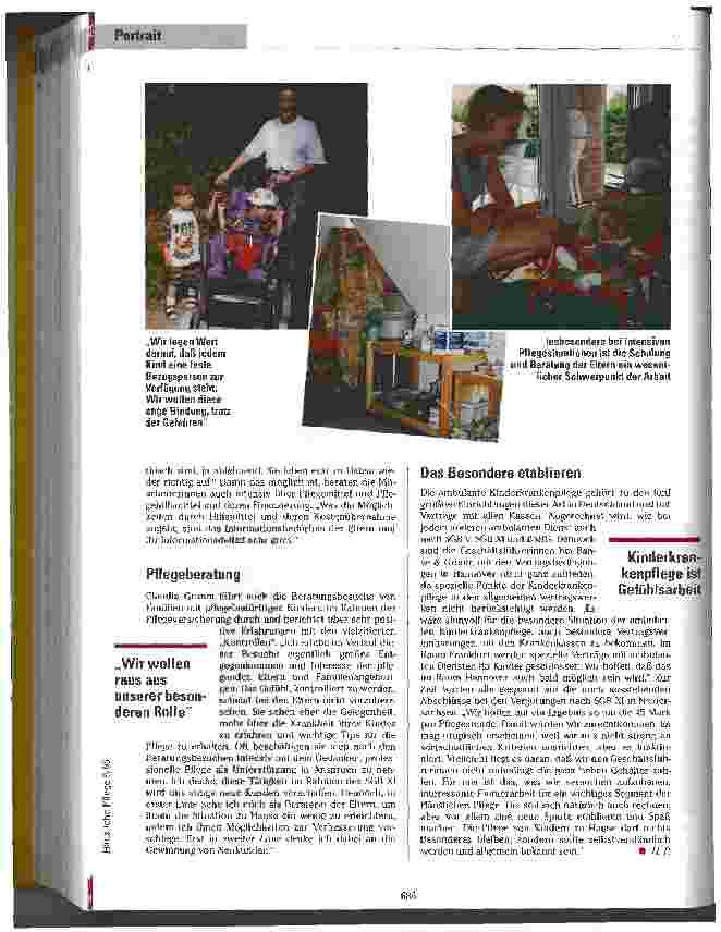 Vorschauseite 4: Pionierarbeit Ambulante Kinderkrankenpflege Banse-Grimm in Hannover