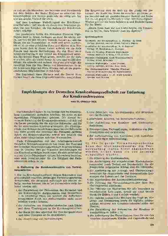 Vorschauseite 1: Empfehlungen der Deutschen Krankenhausgesellschaft zur Entlastung der Krankenschwestern