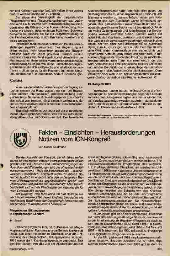 Vorschauseite 5: Bericht vom 18. Kongreß des IGN in Tel Avic