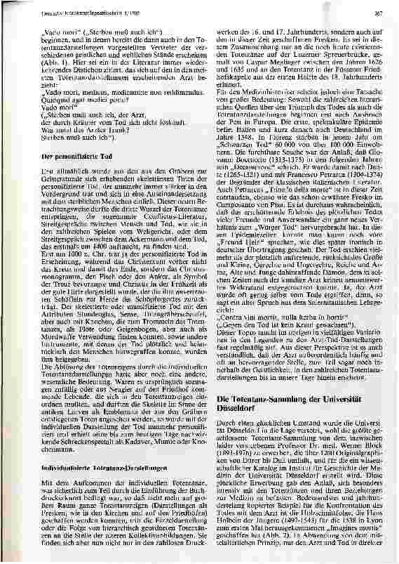 Vorschauseite 2: Totentänze - Bemerkungen aus medizin-historischer Sicht