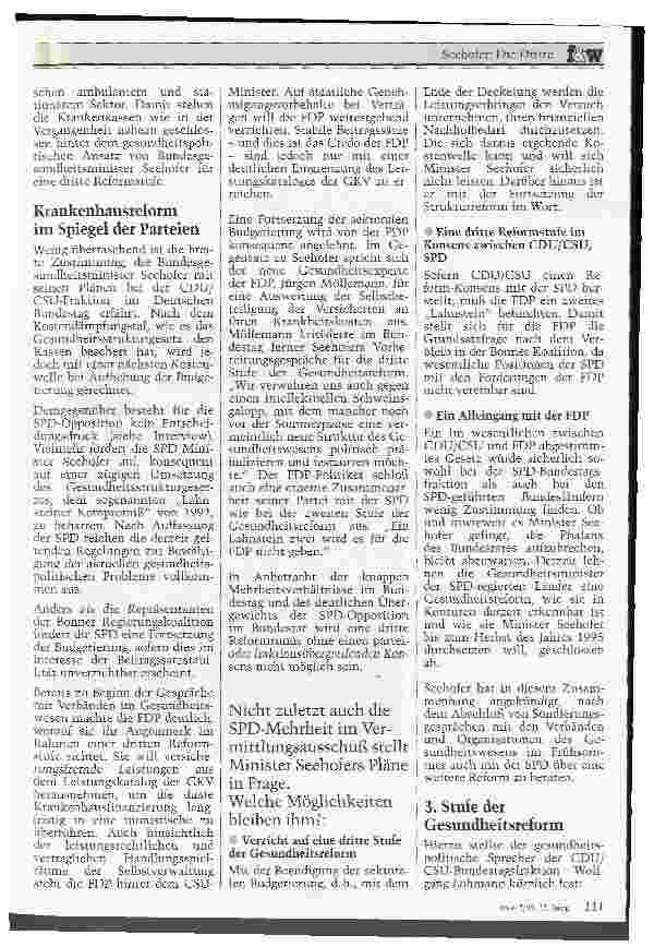 Vorschauseite 4: Seehofer: Die Dritte Vom sektoralen zum globalen Budget