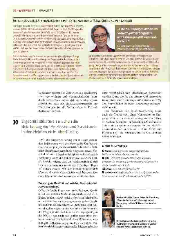 Vorschauseite 6: Gute Chancen für Relaunch der Qualitätssicherung