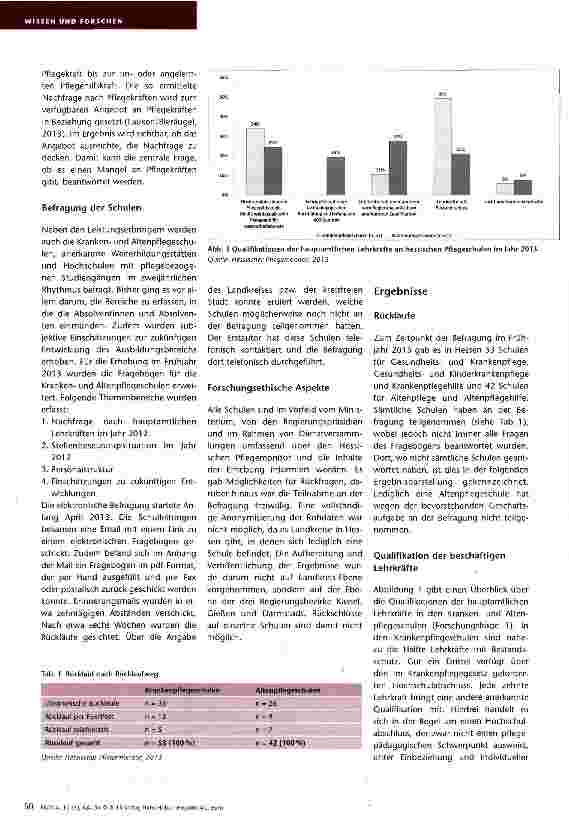 Vorschauseite 3: Lehrkräfte an Krankenund Altenpflegeschulen Aktuelle Situation und zukünftiger Bedarf