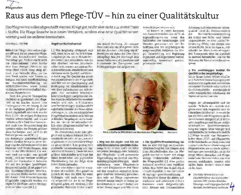 Vorschauseite 1: Raus aus dem Pflege-TÜV - hin zu einer Qualitätskultur