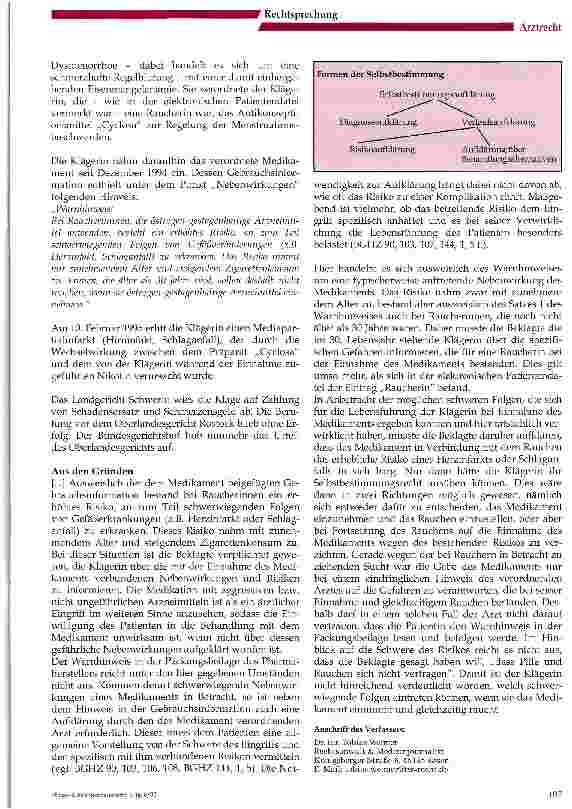 Vorschauseite 2: Aufklärungspflichten des Arztes bei schwerwiegenden Nebenwirkungeneines Medikamentes