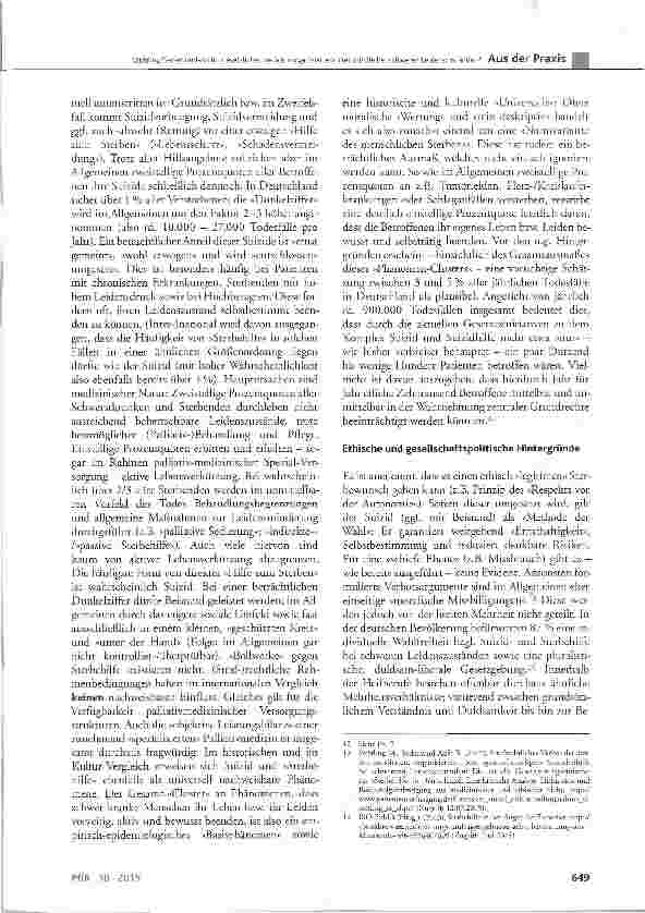 Vorschauseite 3: Gesetzliches Verbot »organisierter« Freitodhilfe bei schweren Leidenszuständen? Eine gefährliche Einschränkung von Lebensschutz, Patientenrechten und verantwortungsbewusster ärztl…