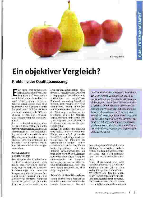 Vorschauseite 1: Ein objektiver Vergleich?