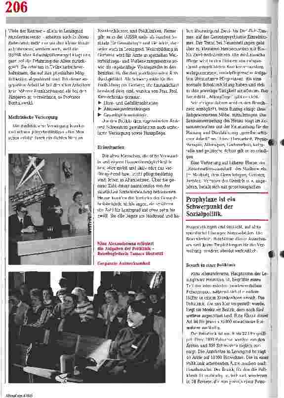 Vorschauseite 2: Altenhilfe in der UdSSR - Studienreise Altenpflege und Altenpolitik nach Leningrad und Moskau