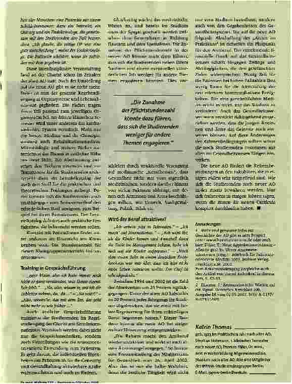 Vorschauseite 3: Ein Rahmen für Reformen. Die neue Approbationsordnung für Ärzte