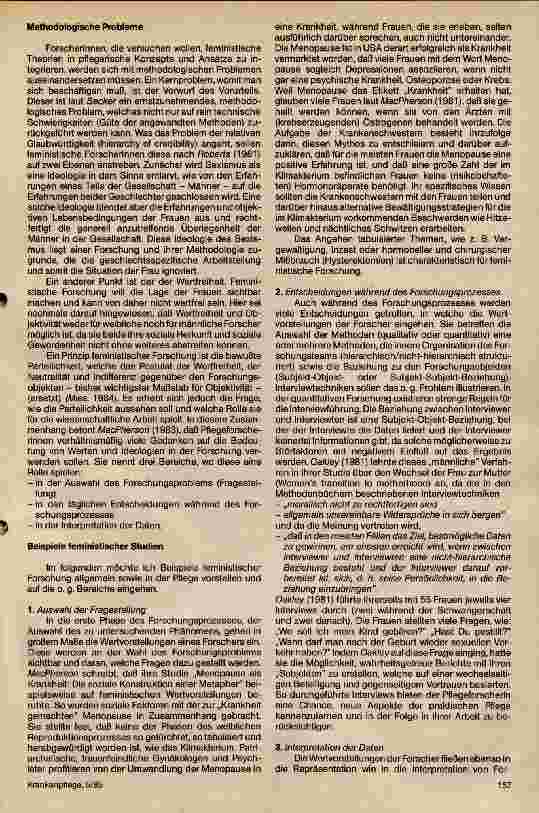 Vorschauseite 3: Feministische Theorie und Forschung auch eine Domäne der Pflegeforschung