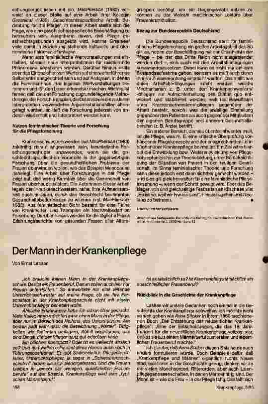 Vorschauseite 4: Feministische Theorie und Forschung auch eine Domäne der Pflegeforschung