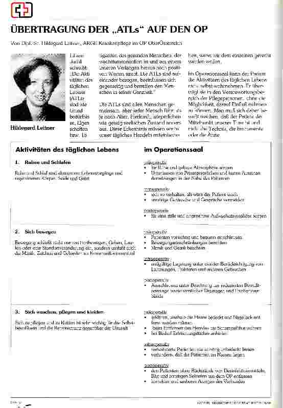 Vorschauseite 1: Übertragung der ATLs auf den OP