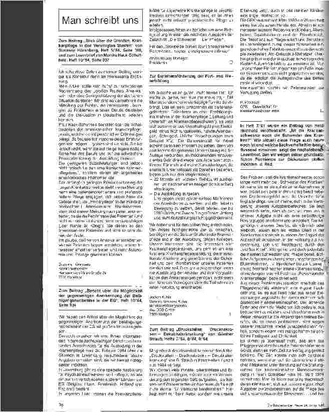 Vorschauseite 3: Stellenbeschreibung und Arbeitsverteilungspläne im Pflegeund Funktionsbereich 7. Folge: ( Schluß ) Intensivmedizin
