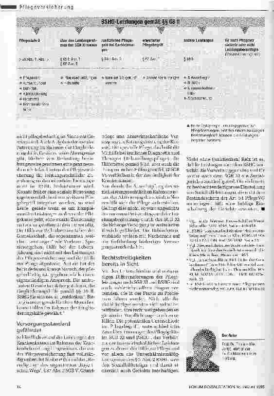 Vorschauseite 5: Besser als sein Ruf - Das BSHG Die Sozialhilfe für die Pflege neu entdecken Wer nur auf die Pflegeversicherung setzt, gefährdet die ambulante Versorgung