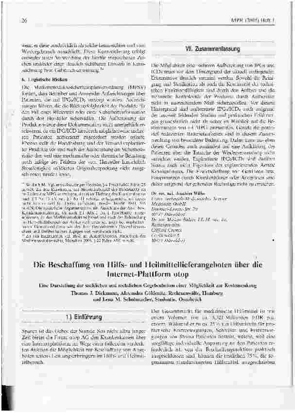 Vorschauseite 1: Die Beschaffung von Hilfsund Heilmittellieferangeboten über die Internet-Plattform otopEine Darstellung der sachlichen und rechtlichen Gegebenheiten einer Möglichkeit zur Kostense…