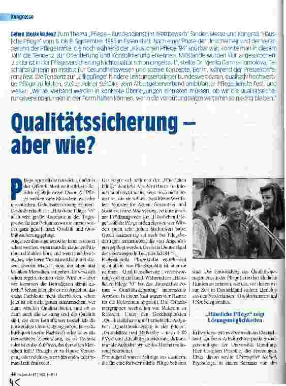 Vorschauseite 1: Qualitätssicherung - aber wie? Gehen Ideale baden?