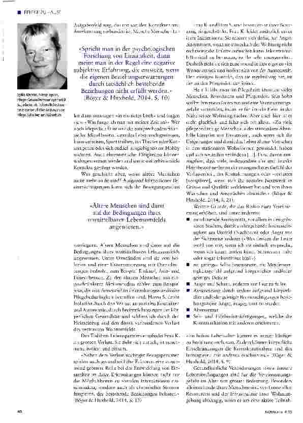 Vorschauseite 2: «Einsamkeit: so ungesund wie Rauchen oder Übergewicht» - Über die Gefahr der Vereinsamung im Alter