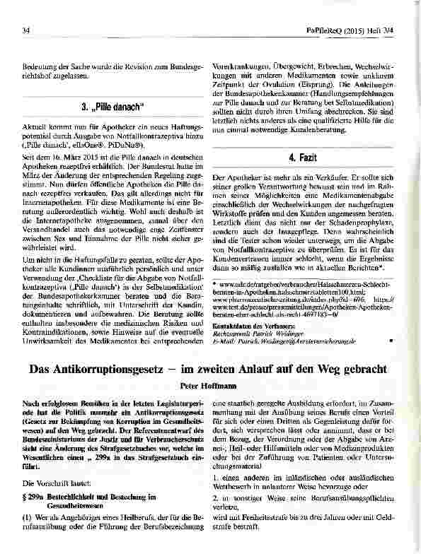 Vorschauseite 2: Neue Risiken der Apothekerhaftung