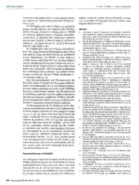 Vorschauseite 6: Der De Morton Mobility Index (DEMMI) als Messinstrument der Mobilität in der Schlaganfallrehabilitation - eine Pilotstudie